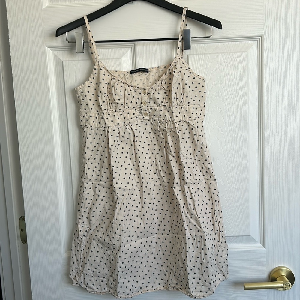 NWOT Brandy Melville Arianna Ditsy Blue Flower Spaghetti Strap Dress w/ Tie Back
